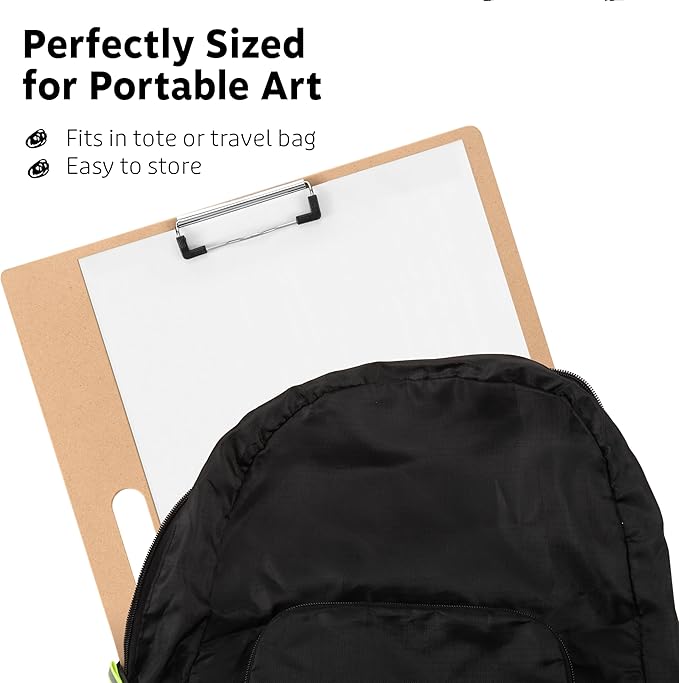 Portable A4 Drawing Board – Wooden Sketch Clipboard with Handle and Paper Clamp