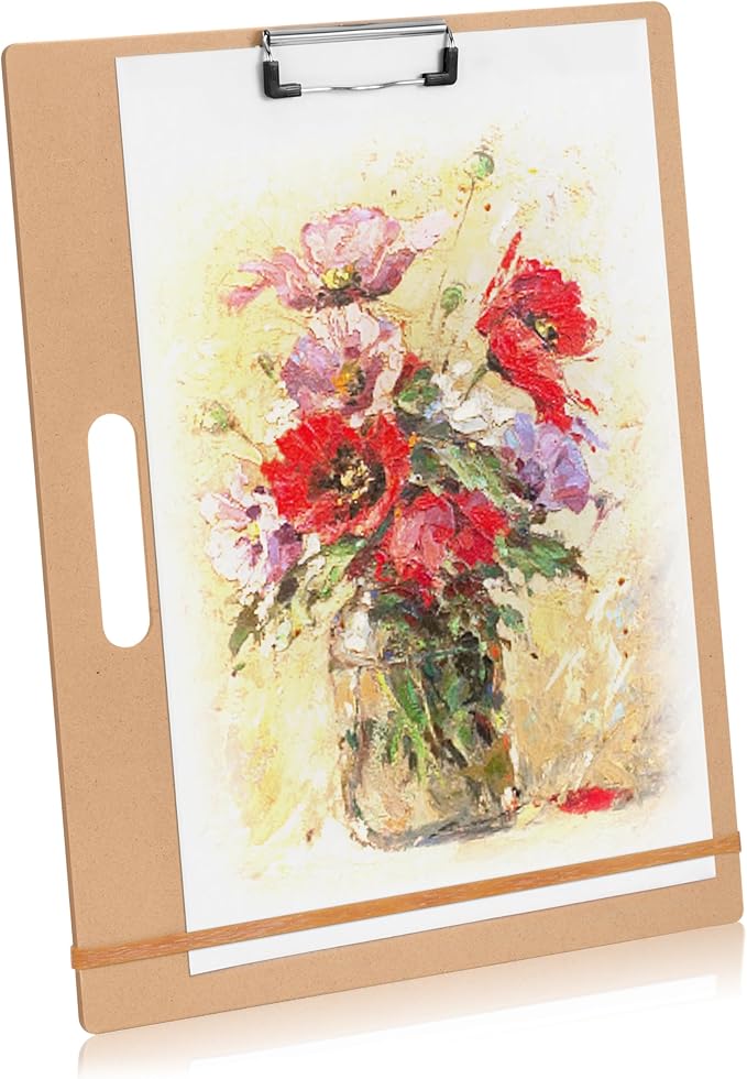 Portable A4 Drawing Board – Wooden Sketch Clipboard with Handle and Paper Clamp