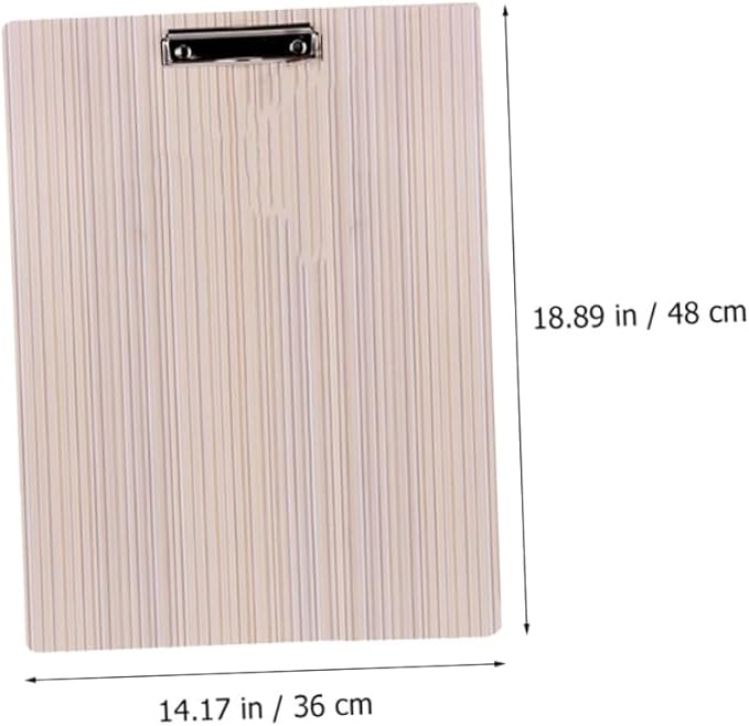 Oversized Vertical Wooden Clipboard – 18.89" × 14.17" Drawing Board with Heavy-Duty Metal Clip – Ideal for A3 & Larger Papers