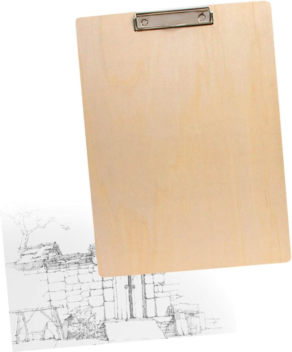 Wooden Clipboard A3 Size – 30×40cm Double-Sided Writing Board – Natural Wood Drawing Board with Metal Clip