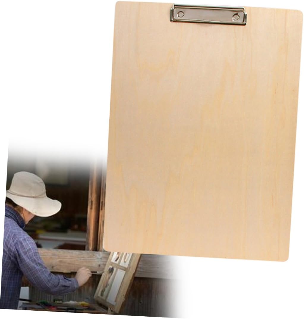 Wooden Clipboard A3 Size – 30×40cm Double-Sided Writing Board – Natural Wood Drawing Board with Metal Clip