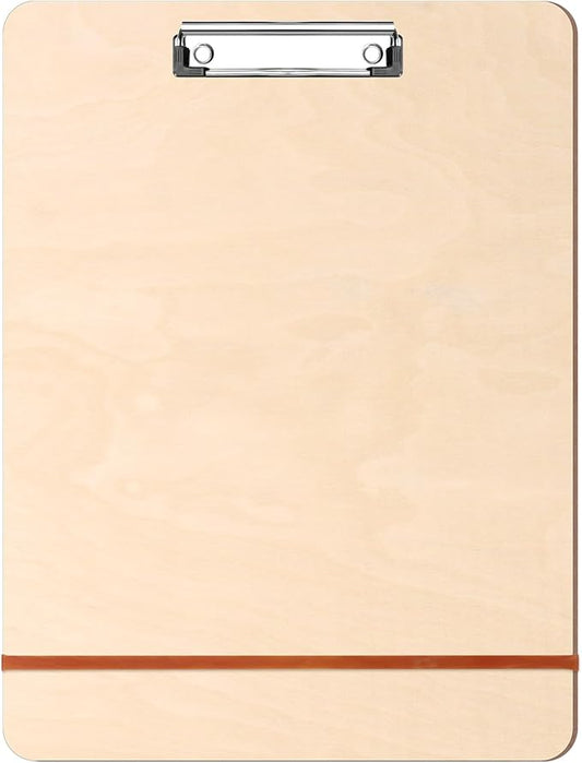 Thickened Wooden Landscape Art Clipboard – A3 Sketch Board with Strong Metal Clip, 11.81" x 15.75", 5mm Thick