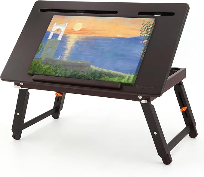 Adjustable Large Desktop Drawing Board – Foldable Wood Artist Table Easel for Painting, Sketching & Writing – 23.6x13.8 Inches