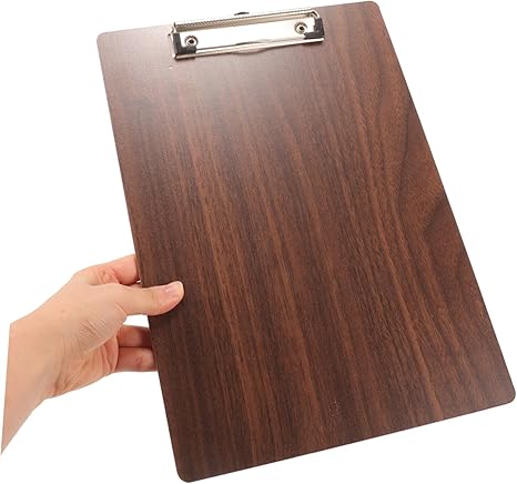 A4 Wooden Grain Clipboard – Hardboard Writing Drawing Pad with Metal Clip – 12.38" x 8.84"