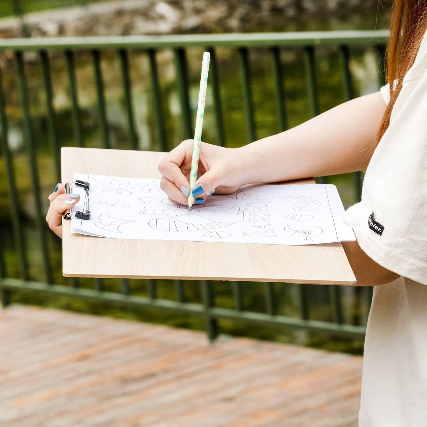 Portable Wooden Drawing Board – A3 Sketch Clipboard with Metal Clip (11.5" × 17")