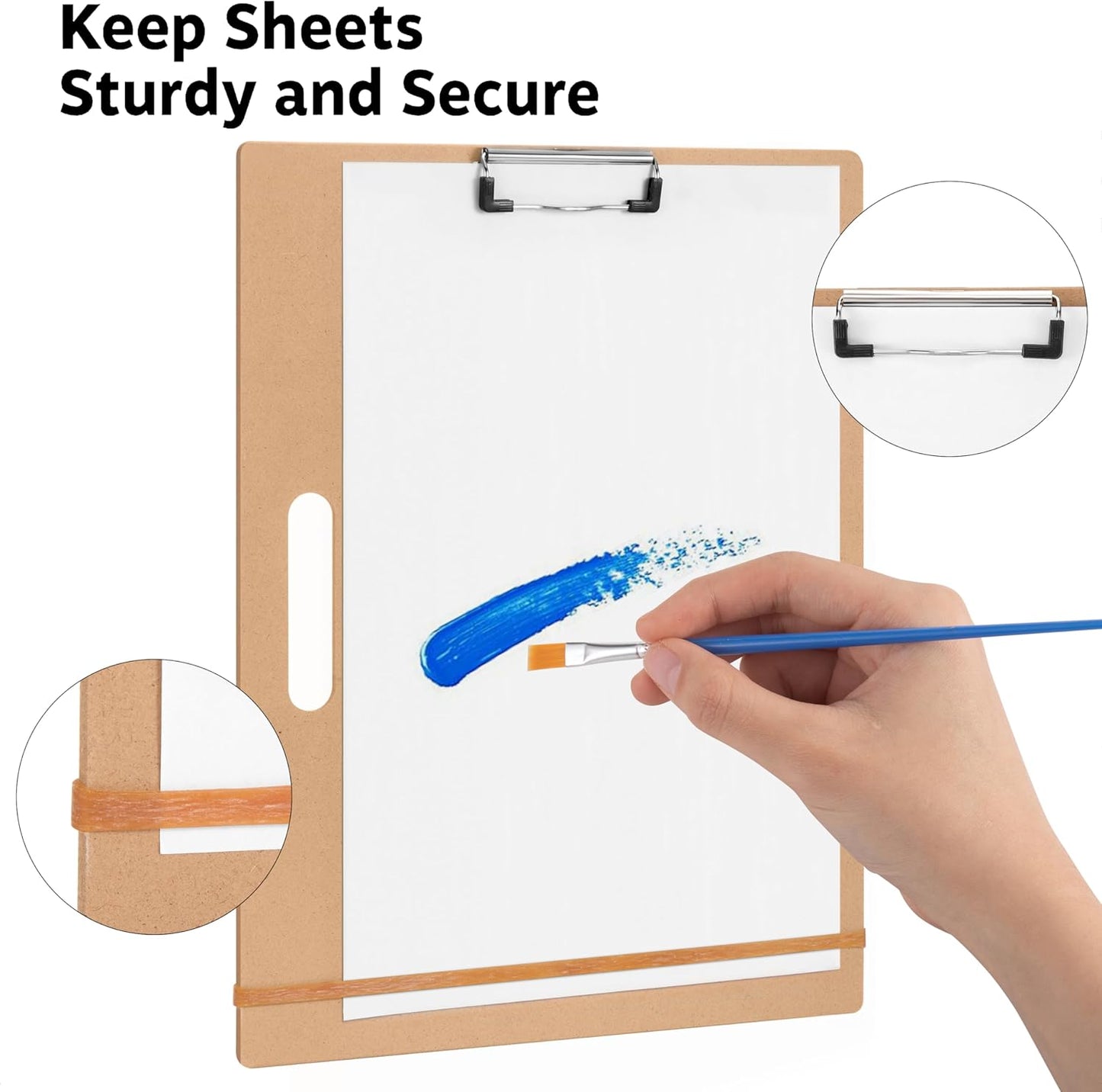 Portable A4 Drawing Board – Wooden Sketch Clipboard with Handle and Paper Clamp