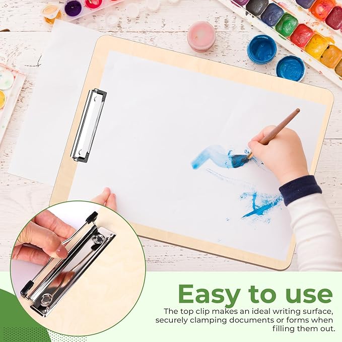 Thickened Wooden Landscape Art Clipboard – A3 Sketch Board with Strong Metal Clip, 11.81" x 15.75", 5mm Thick