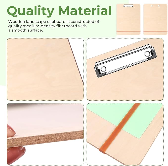 Thickened Wooden Landscape Art Clipboard – A3 Sketch Board with Strong Metal Clip, 11.81" x 15.75", 5mm Thick