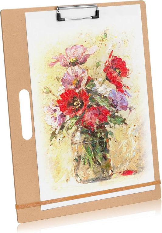 Portable A4 Drawing Board – Wooden Sketch Clipboard with Handle and Paper Clamp