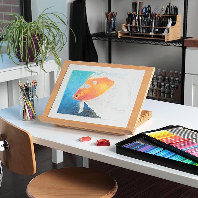 Adjustable Wooden Drawing Board – Multi-Angle Foldable Art Easel for Students and Adults